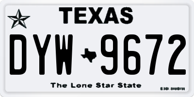 TX license plate DYW9672