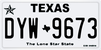 TX license plate DYW9673