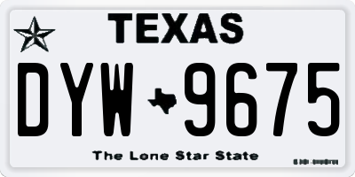 TX license plate DYW9675