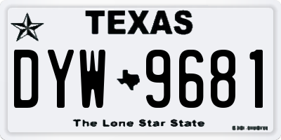 TX license plate DYW9681