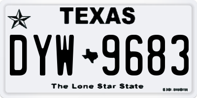 TX license plate DYW9683
