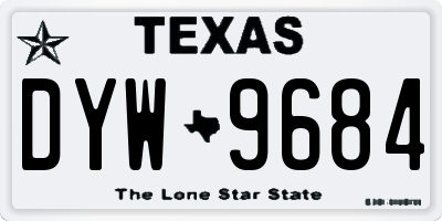 TX license plate DYW9684