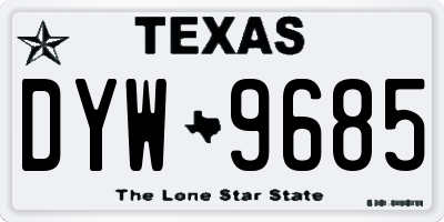 TX license plate DYW9685