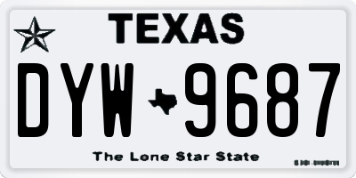 TX license plate DYW9687