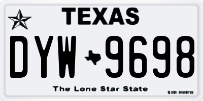 TX license plate DYW9698