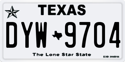 TX license plate DYW9704