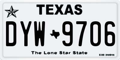 TX license plate DYW9706