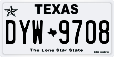 TX license plate DYW9708