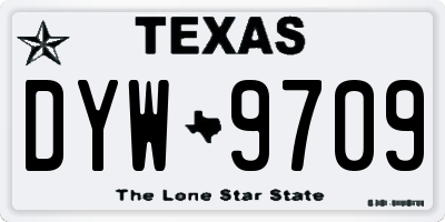 TX license plate DYW9709