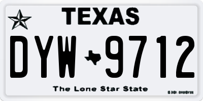 TX license plate DYW9712