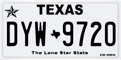 TX license plate DYW9720
