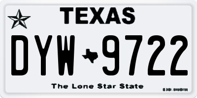 TX license plate DYW9722