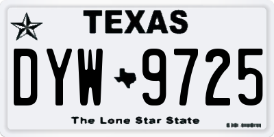 TX license plate DYW9725
