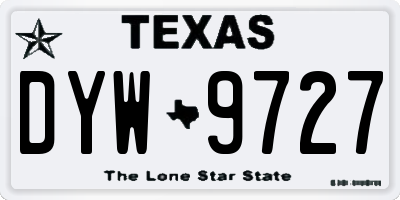 TX license plate DYW9727
