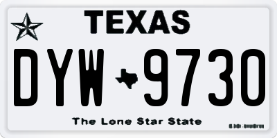 TX license plate DYW9730