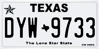 TX license plate DYW9733
