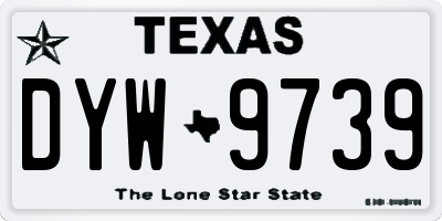 TX license plate DYW9739