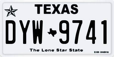 TX license plate DYW9741