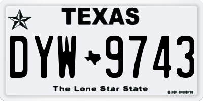 TX license plate DYW9743