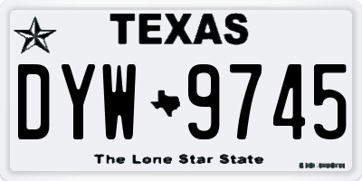 TX license plate DYW9745