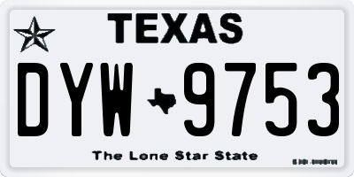 TX license plate DYW9753