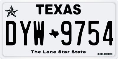 TX license plate DYW9754
