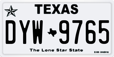 TX license plate DYW9765
