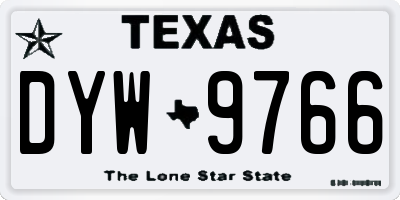 TX license plate DYW9766
