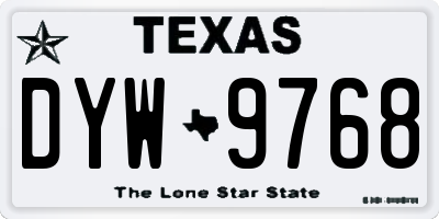 TX license plate DYW9768