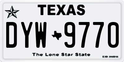 TX license plate DYW9770