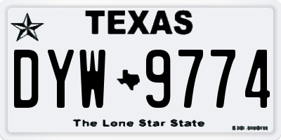 TX license plate DYW9774