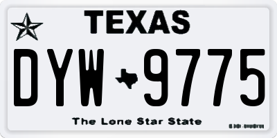 TX license plate DYW9775