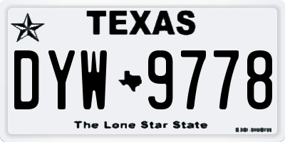 TX license plate DYW9778
