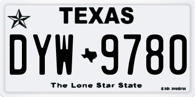 TX license plate DYW9780