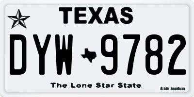 TX license plate DYW9782