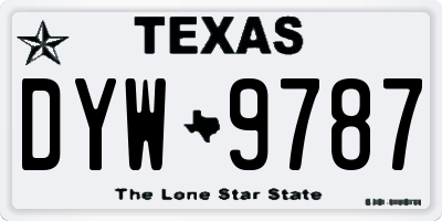 TX license plate DYW9787