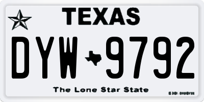 TX license plate DYW9792