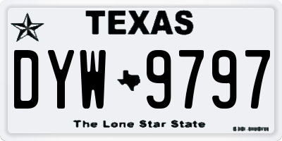 TX license plate DYW9797
