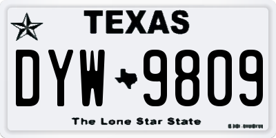 TX license plate DYW9809