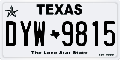 TX license plate DYW9815