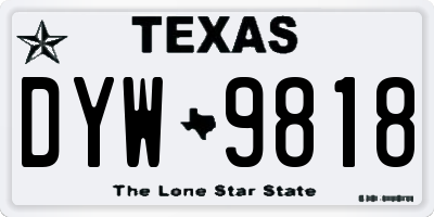 TX license plate DYW9818