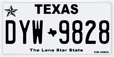 TX license plate DYW9828