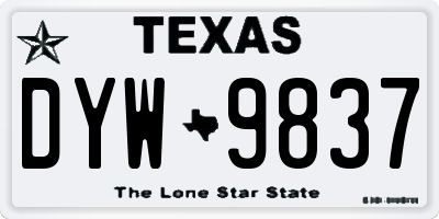 TX license plate DYW9837