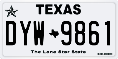 TX license plate DYW9861