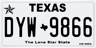 TX license plate DYW9866