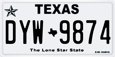 TX license plate DYW9874