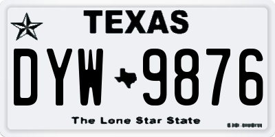 TX license plate DYW9876