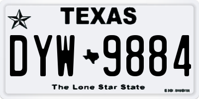 TX license plate DYW9884