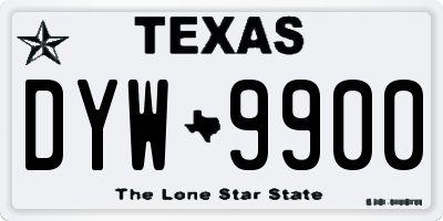 TX license plate DYW9900