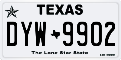TX license plate DYW9902